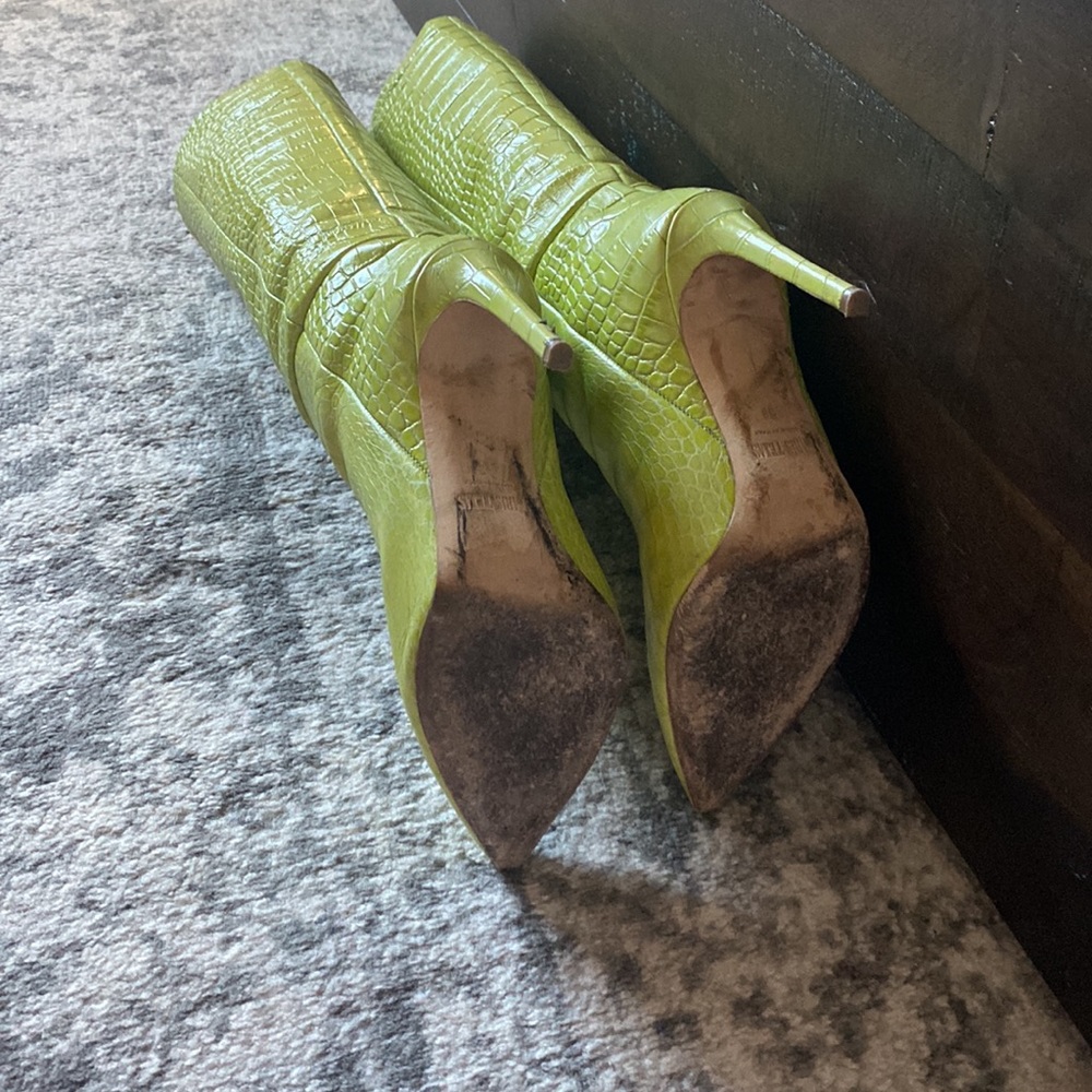 Paris Texas Knee-High Croc-Embossed Leather Boots - Picture 4 of 6